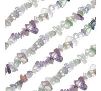sourcing map 32 Inches 5-8mm Natural Colored Fluorite Gemstone Strand Chips Free Form Tumbled Loose Gemstone Beads Irregular Drilled Stone Bead for Jewelry Making Craft (Colored Fluorite)