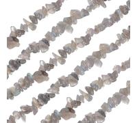 sourcing map 32 Inches 5-8mm Natural Labradorite Gemstone Strand Chips Free Form Tumbled Loose Gemstone Beads Irregular Drilled Stone Bead for Jewelry Making Craft Supplies (Gray)