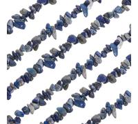 sourcing map 32 Inches 5-8mm Natural Lapis Lazuli Gemstone Strand Chips Free Form Tumbled Loose Gemstone Beads Irregular Drilled Stone Bead for Jewelry Making Craft Supplies (Dark Blue)
