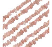 sourcing map 32 Inches 5-8mm Natural Sunstone Gemstone Strand Chips Free Form Tumbled Loose Gemstone Beads Irregular Drilled Stone Bead for Jewelry Making Craft Supplies (Fluorescent White)