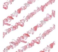 sourcing map 32 Inches 5-8mm Natural Watermelon Crystal Gemstone Strand Chips Free Form Tumbled Loose Gemstone Beads Irregular Drilled Stone Bead for Jewelry Making Craft (Watermelon Red)