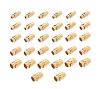 sourcing map 32 Pcs Magnetic Clasps, 3,5,6,8mm /0.12,0.2,0.24,0.31 Inch Leather Cord End Caps Magnetic Bracelet Clasps and Closures for Jewelry Making DIY Bracelet Closures, Gold
