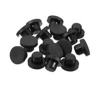 sourcing map 32 Pieces Black Rubber Stopper, 13mm Plug Holes for 12.5-12.8mm/0.49-0.5" Hole