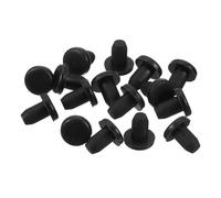sourcing map 32 Pieces Black Rubber Stopper, 3.8mm Plug Holes for 3.5mm/0.14" Hole