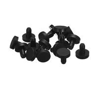 sourcing map 32 Pieces Black Rubber Stopper, 4mm Plug Holes for 3.5-3.8mm/0.14-0.15" Hole