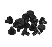 sourcing map 32 Pieces Black Rubber Stopper, 6mm Plug Holes for 5.5-5.8mm/0.22-0.23" Hole