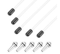 sourcing map 320mm Plastic Protection Antenna Tube, RC Antenna Tube with Mount and Cap for RC Car Boat Drone Receiver(White Silver Tone, 5 Pcs)