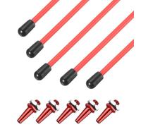 sourcing map 320mm Plastic Protection Antenna Tube, RC Antenna Tube with Mount and Cap for RC Car Boat Drone Receiver(Red, 5 Pcs)
