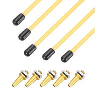 sourcing map 320mm Plastic Protection Antenna Tube, RC Antenna Tube with Mount and Cap for RC Car Boat Drone Receiver(Gold Tone Yellow, 5 Pcs)