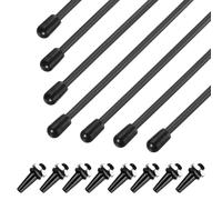 sourcing map 320mm Plastic Protection Antenna Tube, RC Antenna Tube with Mount and Cap for RC Car Boat Drone Receiver(Black, 8 Pcs)