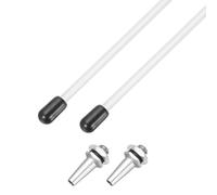sourcing map 320mm Plastic Protection Antenna Tube, RC Antenna Tube with Mount and Cap for RC Car Boat Drone Receiver(Silver, White, 2 Pcs)