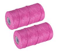 sourcing map 328 Feet Garden Twine, 2mm Craft Jute Twine String Jute for Artwork, DIY Crafts, Gift Wrapping, Fuchsia Pack of 2
