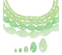 sourcing map 328 PCS Teardrop Crystal Glass Beads, 3x5mm 4x6mm 6x8mm 8x12mm 10x15mm Vertical Hole Faceted Glass Teardrop Spacer Beads for Necklace Bracelet DIY Jewelry Making, Emerald Green