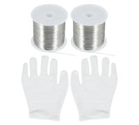 sourcing map 328Ft 28 Gauge Jewelry Wire Beading Wire for Jewelry Making 100M/0.3mm Bare Copper Craft Beading Wire for Necklace Bracelet Beading Supplies, Silver Pack of 2