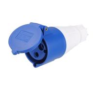 sourcing map 32A 3 Pin CEE Industrial Socket Connector, 220-240V 2P+E IP44 Waterproof Female Connectors Activity Sockets for Aviation and Industry
