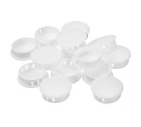sourcing map 32mm/1.26" Plastic Hole Plugs, 16Pcs Flush Type Panel Round Snap in Fastener Knockout Locking Plugs for Furniture Insert End Caps Panels, White