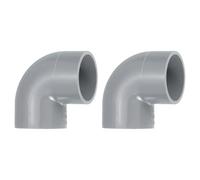 sourcing map 32mm 90 Degree Elbow, 2 Pcs PVC Pipe Fittings 2 Way Right Angle Elbow Side Outlet Adapter Coupling PVC Fitting Connectors for DIY Building Furniture, Grey