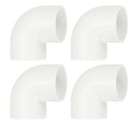 sourcing map 32mm 90 Degree Elbow, 4 Pcs PVC Pipe Fittings 2 Way Right Angle Elbow Side Outlet Adapter Coupling PVC Fitting Connectors for DIY Building Furniture, White