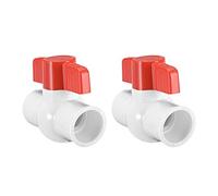 sourcing map 32mm PVC Ball Valve for Water Supply Pipe, Slip Connection, 2Pcs