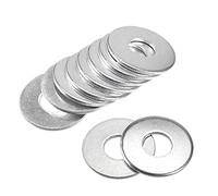 sourcing map 32mm x 12mm x 2mm Carbon Steel Flat Washer for Screw Bolt 50Pcs