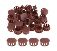 sourcing map 32PCS 17mm(11/16") Red-Brown Plastic Hole Plugs, Flush Type Panel Hole Plugs Insert End Caps for Locking Hole Tubes Furniture Cabinet