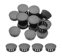 Sourcing Map 32PCS 25mm(1") Black Plastic Hole Plugs, Flush Type Panel Hole Plugs Insert End Caps for Locking Tubes Furniture Cabinet
