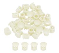sourcing map 32PCS 6mm(1/4") Beige Plastic Hole Plugs, Flush Type Panel Hole Plugs Insert End Caps for Locking Hole Tubes Furniture Cabinet