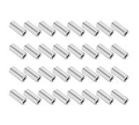 sourcing map 32Pcs Aluminum Spacers, 5mm ID x 10mm OD x 25mm Length Screw Standoff Bushing Plain Finish Unthreaded Metal Round Spacer, Unthreaded Standoff Bushing for M5 Screw Bolts