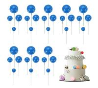 sourcing map 32Pcs Cake Toppers Foam Ball, Cupcake Insert Cake Toppers Cupcakes Decoration Balls for Theme Birthday Party Favors Wedding Halloween Christmas Supplies, Navy Blue