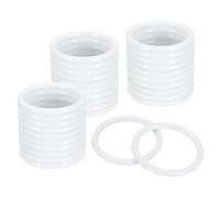 sourcing map 32Pcs Dream Catcher Rings, 1.7" Plastic Macrame Wreath Floral Round Hoop, Plastic Circle O Rings for DIY Crochet Craft Making, Wedding Wreath, Wall Hanging Decor, White