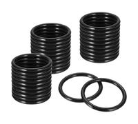 sourcing map 32Pcs Dream Catcher Rings, 1.7" Plastic Macrame Wreath Floral Round Hoop, Plastic Circle O Rings for DIY Crochet Craft Making, Wedding Wreath, Wall Hanging Decor, Black