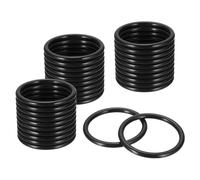 sourcing map 32Pcs Dream Catcher Rings, 2.2" Plastic Macrame Wreath Floral Round Hoop, Plastic Circle O Rings for DIY Crochet Craft Making, Wedding Wreath, Wall Hanging Decor, Black