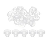 sourcing map 32Pcs Glass Table Top Bumpers with Stem, Clear Rubber Push in Bumpers for 6.5mm/0.26" Hole, PVC Rubber Grippers Table Spacers for Table Furniture Cabinet