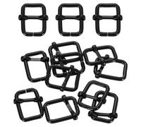 sourcing map 32Pcs Metal Roller Buckle, 5/8"(15mm) Adjustable Tri-Glides Slide Buckles Strap Belt Keeper with Movable Bar for Bag Purse Making, Black, 26mm