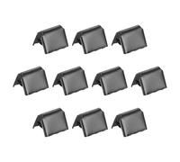 sourcing map 32Pcs Pinch Crimp Ends, 10mm Cord End Clasps Ribbon Crimp Ends Leather End Crimp End Fastener Rope Clip for Tag Belt Cotton Webbing DIY Making, Metallic Black