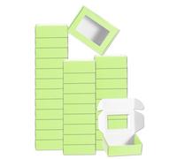 sourcing map 32Pcs Soap Packaging Boxes 2.4x3.3x1.2 Inch Kraft Soap Box with Window Mini Soap Present Treat Gift Box for Bakery Candy Packaging Jewelry Display (Rectangle, Light Green)