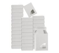 sourcing map 32Pcs Soap Packaging Boxes 2.8x3.5x1.2 Inch Kraft Soap Box with Window Mini Soap Present Treat Gift Box for Bakery Candy Packaging Jewelry Display (Triangle, White)