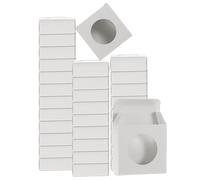 sourcing map 32Pcs Soap Packaging Boxes 3x3x1.2 Inch Kraft Soap Box Mini Soap Present Treat Gift Box for Bakery Candy Packaging Jewelry Display (White)