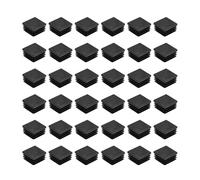sourcing map 32Pcs Square Plastic Plugs, 30 x 30mm/1.18 x 1.18inch PE Pipe Tubing End Caps for 24-28mm/0.94-1.1inch Square Tube Furniture Chair Leg, Black