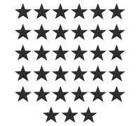 sourcing map 33 Pcs 5Star Patches Iron on Patches, Black Sew Embroidered Patches Appliques Embellishments 1.1IN Repair Patch for DIY Garment Craft Backpack Clothes Gift Decorations