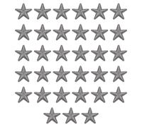 sourcing map 33 Pcs 5Star Patches Iron on Patches, Gray Sew Embroidered Patches Appliques Embellishments 1.5IN Repair Patch for DIY Garment Craft Backpack Clothes Gift Decorations
