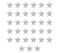 sourcing map 33 Pcs 5Star Patches Iron on Patches, Silver Sew Embroidered Patches Appliques Embellishments 1.1IN Repair Patch for DIY Garment Craft Backpack Clothes Gift Decorations