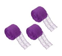 sourcing map 33 Yard Lace Trim Ribbon, 1.8 Inch Wide Vintage Floral Pattern Crochet Lace Edge Ribbon Trimming for DIY Sewing Crafts Gift Wrap Wedding Dress Home Decoration(Dark Purple, 3 Roll)