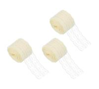 sourcing map 33 Yard Lace Trim Ribbon, 1.8 Inch Wide Vintage Floral Pattern Crochet Lace Edge Ribbon Trimming for DIY Sewing Crafts Gift Wrap Wedding Dress Home Decoration(Cream Yellow, 3 Roll)
