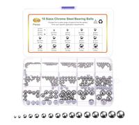 sourcing map 330pcs G16 Precision Balls Assortment Kit 1mm 2mm 2.5mm 3mm 3.5mm 4mm 4.5mm 5mm 5.5mm 6mm 7mm 8mm 9mm 10mm 11mm 12mm Chrome Steel Solid Bearing Balls