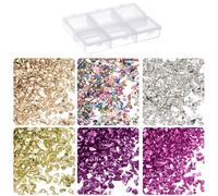 sourcing map 33g Crushed Glass 1-3mm 6 Colors Shiny Electroplating Irregular Broken Glass Chips for Crafts DIY Resin Art Decoration Mold Vase Filler, Colorful Color Series