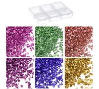 sourcing map 33g Crushed Glass 1-3mm 6 Colors Shiny Electroplating Irregular Broken Glass Chips for Crafts DIY Resin Art Decoration Mold Vase Filler, Purple Color Series