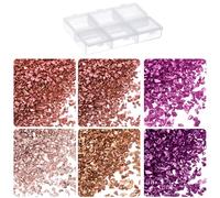 sourcing map 33g Crushed Glass 1-3mm 6 Colors Shiny Electroplating Irregular Broken Glass Chips for Crafts DIY Resin Art Decoration Mold Vase Filler, Red Golden Purple Color Series