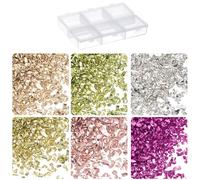sourcing map 33g Crushed Glass 1-3mm 6 Colors Shiny Electroplating Irregular Broken Glass Chips for Crafts DIY Resin Art Decoration Mold Vase Filler, Gold Tone Colorful Color Series