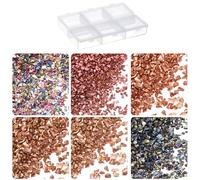 sourcing map 33g Crushed Glass 1-3mm 6 Colors Shiny Electroplating Irregular Broken Glass Chips for Crafts DIY Resin Art Decoration Mold Vase Filler, Brown Color Series